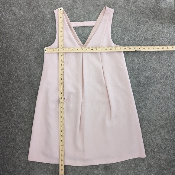 Bcbg Generation Women's XS Pink Pleated Front V Neck Sleeveless Dress Blush Pink - Picture 3 of 8